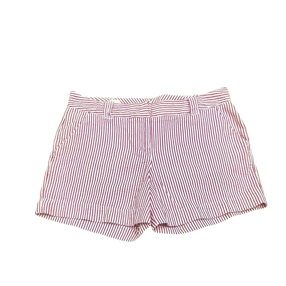 Red Seersucker Chino Shorts 6 Land's End Canvas